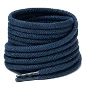 Handshop 2 pairs round cotton shoe laces for sneakers, 4 mm anti-slip round laces for athletic sh...