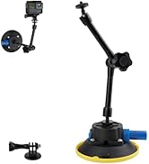 Mippko Suction Cup Camera Mount for Car and Boat,4.5" Air Pump Vacuum Suction 10" Aluminum Alloy ...