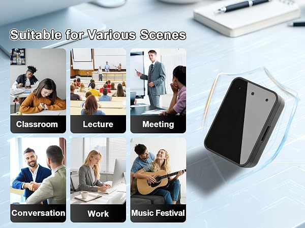 Portable Voice Recorder with 64GB Storage Mini Audio Recorder with Playback 45 Hours Battery Life