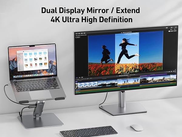 BENFEI Laptop Stand with USB C 6in1 Docking Station