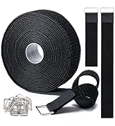 1.5" x16Ft Hook and Loop Straps with 16 Metal Buckles, Adjustable Fastening Cable Straps, Free Cu...