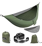 Sunyear Camping Hammock with Removable No See-Um Net, Double &amp; Single Portable Outdoor Hammocks P...