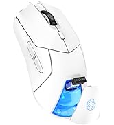FMOUSE Wireless Gaming Mouse for Laptop, Ergonomic Bluetooth Mouse with Tri-Mode (Dual Bluetooth ...