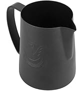 Milk Frothing Pitcher, 304 Stainless Steel Milk Frothing Cup Coffee Art Making Latte Cup, Black M...