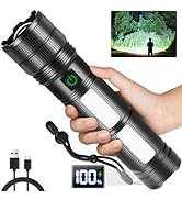 KYEKIO Large Size &amp; High Powered Flashlight, Flashlights High Lumens, Super Bright Flashlight, Re...