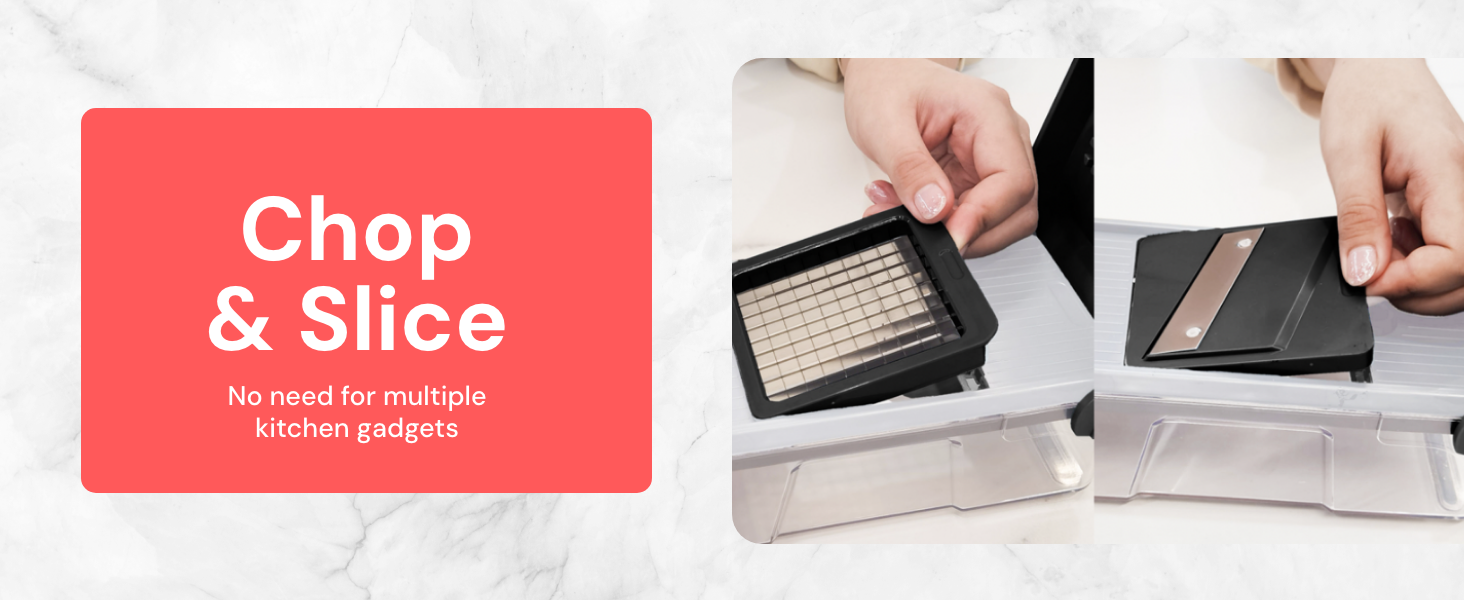 Fullstar compact chopper can do both chopping and slicing