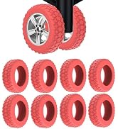 Figffotto 8 Pcs Luggage Wheel Covers,Silicone Protective Covers for 2-2.4" Suitcases Spinner Whee...