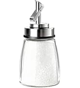 TIWPAJS Glass Sugar Dispenser with Stainless Steel Lid, Automatic Pour Spout, Sugar Container for...