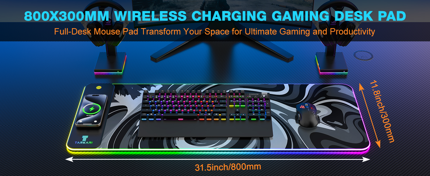 TARKARI Magnetic Wireless Charging RGB Mouse Pad