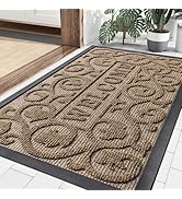 Smiry Welcome Door Mat, Heavy Duty Front Door Mat Outside Entrance, Sturdy Trap Dirt and Moisture...