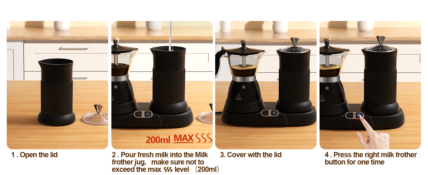 moka pot and milk frother