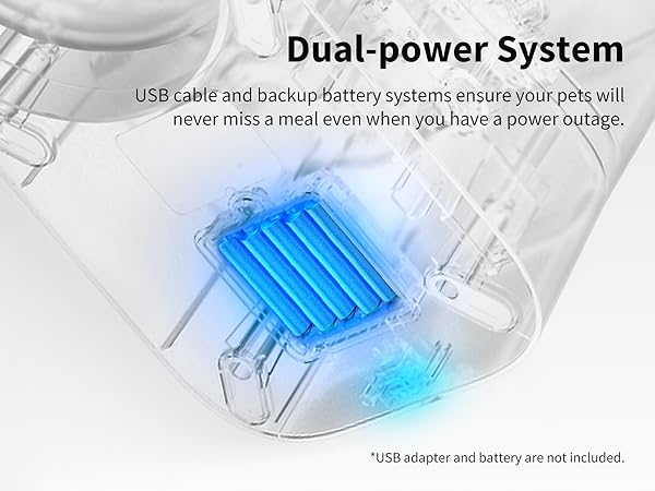 usb charged automatic pet feeder with backup battery 