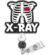 Obookey Xray Badge Reel Retractable - Radiology Nurse Badge Reel with Alligator Clip Beads, Black...
