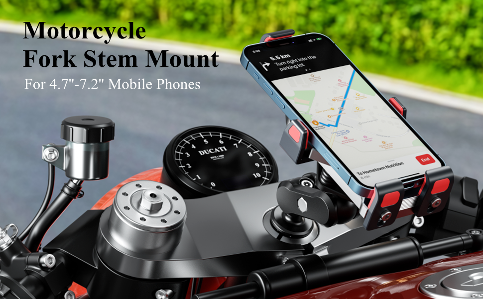 Aluminum alloy motorcycle fork stem phone mount