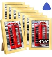 HOMERHYME 4x6 Picture Frames Set of 8, Gold Photo Frames for Gallery Wall Mounting or Table Displ...
