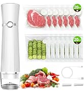 Jexqizy Vacuum Sealer for Food with 40 Bags, 80Kpa Food Sealer for Kitchen | 2000mAh Rechargeable...