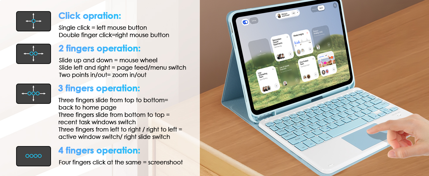 detachable keyboard case for ipad 10th generation 10.9 inch 2022 10th gen ipad cover with touchpad