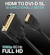VisionTek HDMI to DVI-D Bi Directional Cable, 6 Feet, Male to Male, for Raspberry Pi, Roku, Xbox ...