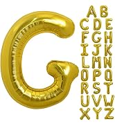 TONIFUL 40 Inch Large Gold Letter G Balloons, Foil Mylar Big Balloons for Birthday Party Annivers...