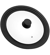 Chinflly Universal Lid, Tempered Pan Lid with Heat Resistant Silicone Rim,Fits 10", 11" and 12" D...