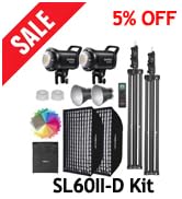 Godox SL60II-D LED Video Light Kit 2Pack Continuous Light Set, Square Grid Softbox,Light Stand, R...