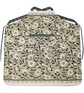 ISAENNE Floral Pattern Linen Apron with Pocket,Vintage Stylish Kitchen and Garden Aprons for Wome...