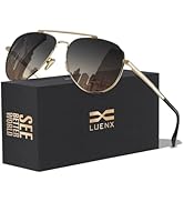 LUENX Aviator Sunglasses for Men Women Polarized Driving Classic Shades - UV 400 Protection with ...