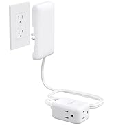 NUTICT Flat Extension Cord with 3 Outlets, 3FT Short Extension Cord Flat Wall Plug &amp; Ultra-Thin O...