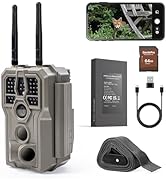 GardePro E8 2.0 Pro WiFi Trail Camera 4K with 64GB SD Card &amp; 7800mAh Battery, Dual Antennas, Nigh...