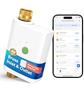 meross WiFi Water Hose Timer, Smart Sprinkler Timer with Brass Inlet &amp; Outet, Work with Apple Hom...