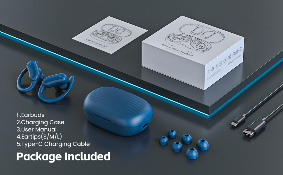 earbuds with Type-C charging cable