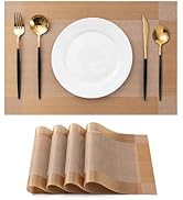 CADONO Placemats Set of 4 Washable Indoor/Outdoor Vinyl Place Mats for Dining Table Durable Non-S...