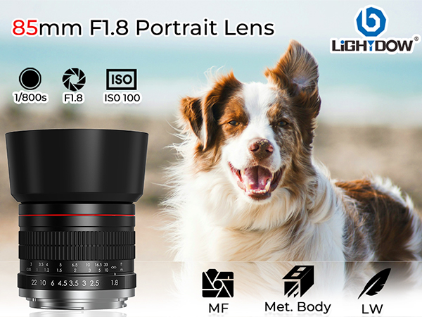 Lightdow 85mm F1.8 Medium Telephoto Manual Focus Full Frame Portrait Lens
