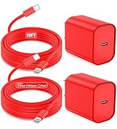 [2Pack]iPhone 14 13 12 Fast Charger(Red), [Apple MFi Certified] 6ft Type C to Lightning Cable Fas...