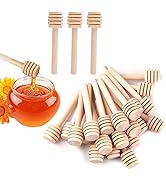 JINGIHE 24Pcs Honey Dipper Sticks, Wooden Honey Sticks, 4 Inch Honeycomb Stick, Mini Honeys Stirr...
