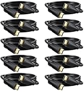 DoroJepi 8K HDMI Cable 6FT 10-Pack, 48Gbps Ultra High Speed HDMI 2.1 Cable Shielded Cord Support ...