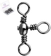Natufish 3 Way Swivels Fishing Tackle - 25Pcs Three Way Swivel Black T-Turn Barrel Swivel High St...
