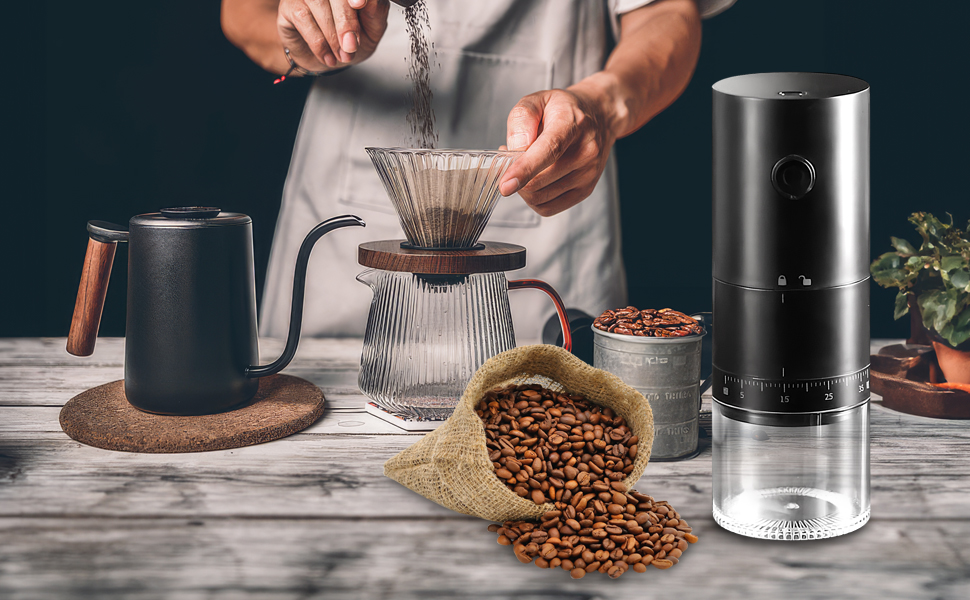 PORTABLE ELECTRIC BURR COFFEE GRINDER