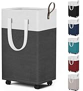 HomeHacks 75L Rolling Laundry Basket with Wheels, Collapsible &amp; Waterproof Laundry Hamper, Mobile...