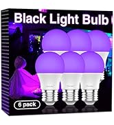 Onforu 15W LED Black Light Bulbs, A19 E26 Blacklight Bulb 120W Equivalent, Purple Bulb 385-400nm,...