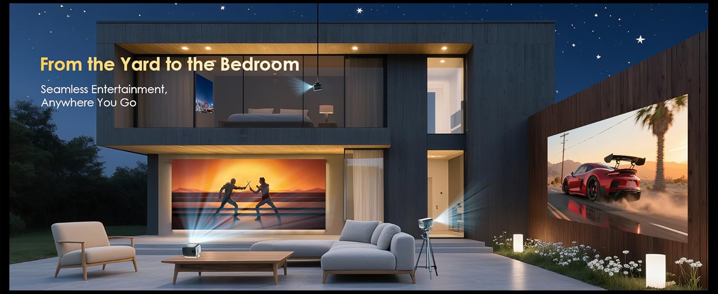 Mini Projector with WiFi and Bluetooth, Electric Focus &amp;amp;amp;amp; Vertical Keystone