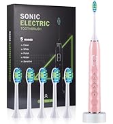 Soft Bristle Electric Toothbrush for Adults and Kids, 120 Days on a Single Charge, 5 Modes, 40,00...