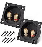 Facmogu 2PCS 2.2 Inch Square 2-Way Speaker Box Terminal Cup with Banana Plugs, Screw Type Binding...