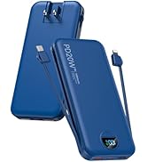 citicr Portable Charger Power Bank, 10000mAh PD20W USB C Fast Charging with Built-in Cables &amp; Wal...