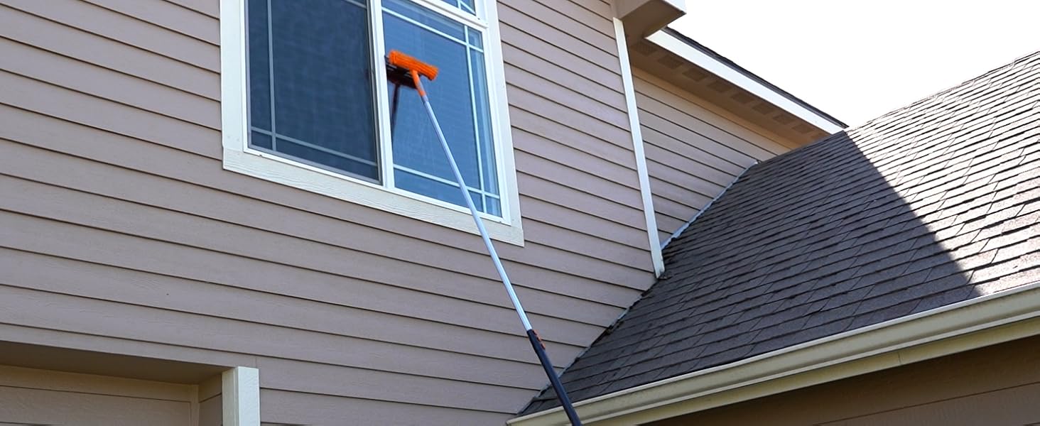 Window washing kit with extension pole