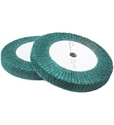 JUNLIXN 2 Pcs 8'' Non-Woven Buffing Polishing Wheels, 240 Grit Wire Drawing Abrasive Flap Wheels ...