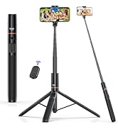 VRIG 63" Phone Selfie Stick Tripod,Extendable Cell Phone Tripod Stand with Wireless Remote, Porta...