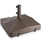 Casafield 64lb Capacity Fillable Mobile Umbrella Base, Heavy Duty Parasol Stand with 2 Wheels and...