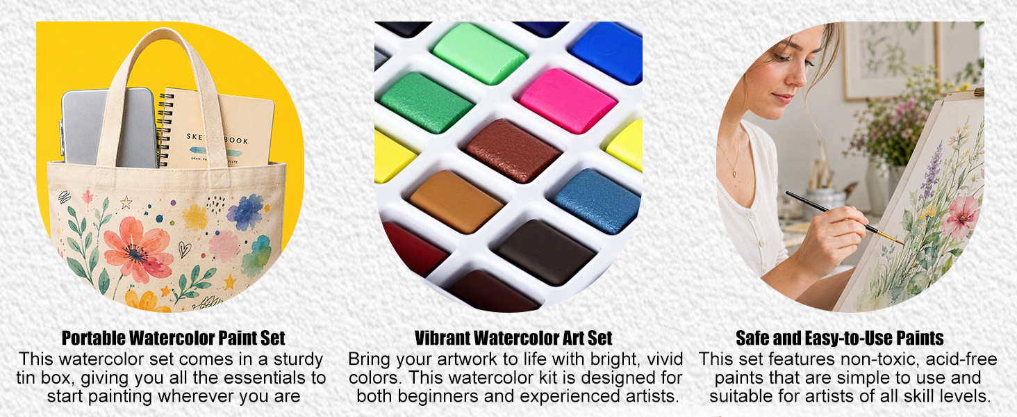Art Supplies for Painting, Travel Watercolor Set,
