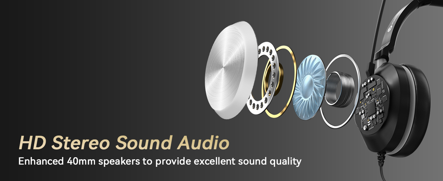 computer headset with microphone, computer headphones, headphones for laptop